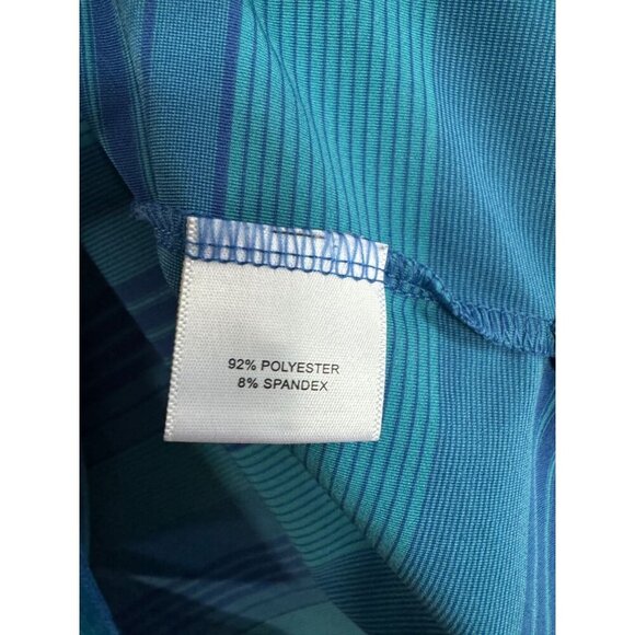Peter Millar Short Sleeved Golf Polo Shirt Aqua Royal Blue Striped Men's Large L - Picture 7 of 7